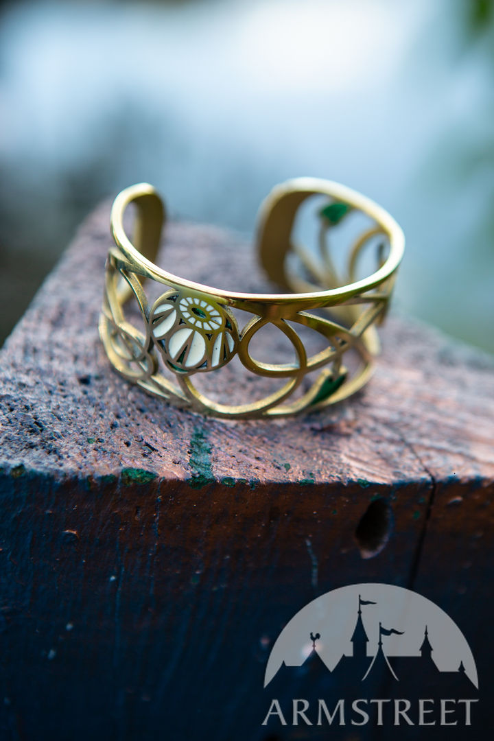 Bracelet épi Gaya- Bracelet feuille dorée & pierre naturelle rose – Hirondelle Bijoux