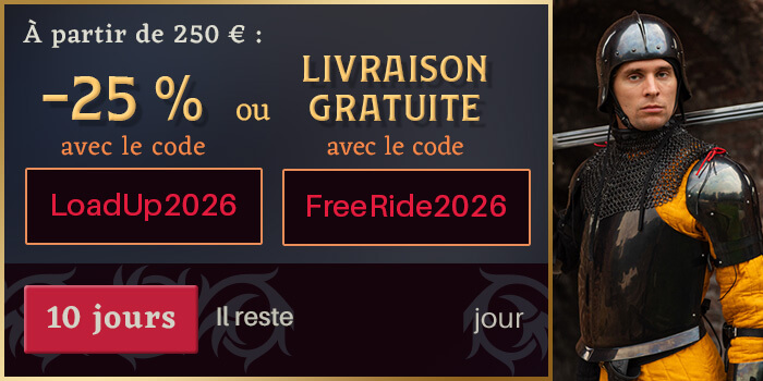 À partir de 250 € : -25 % avec le code LoadUp2026 ou livraison gratuite avec le code FreeRide2026