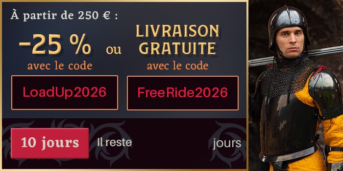 À partir de 250 € : -25 % avec le code LoadUp2026 ou livraison gratuite avec le code FreeRide2026
