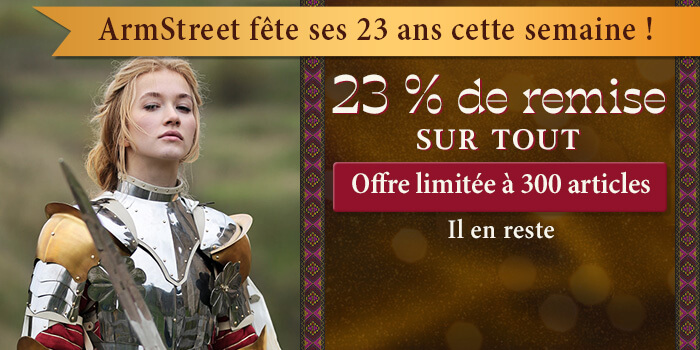 ArmStreet fête ses 23 ans cette semaine ! 23 % de remise sur tout. Offre limitée à 300 articles
