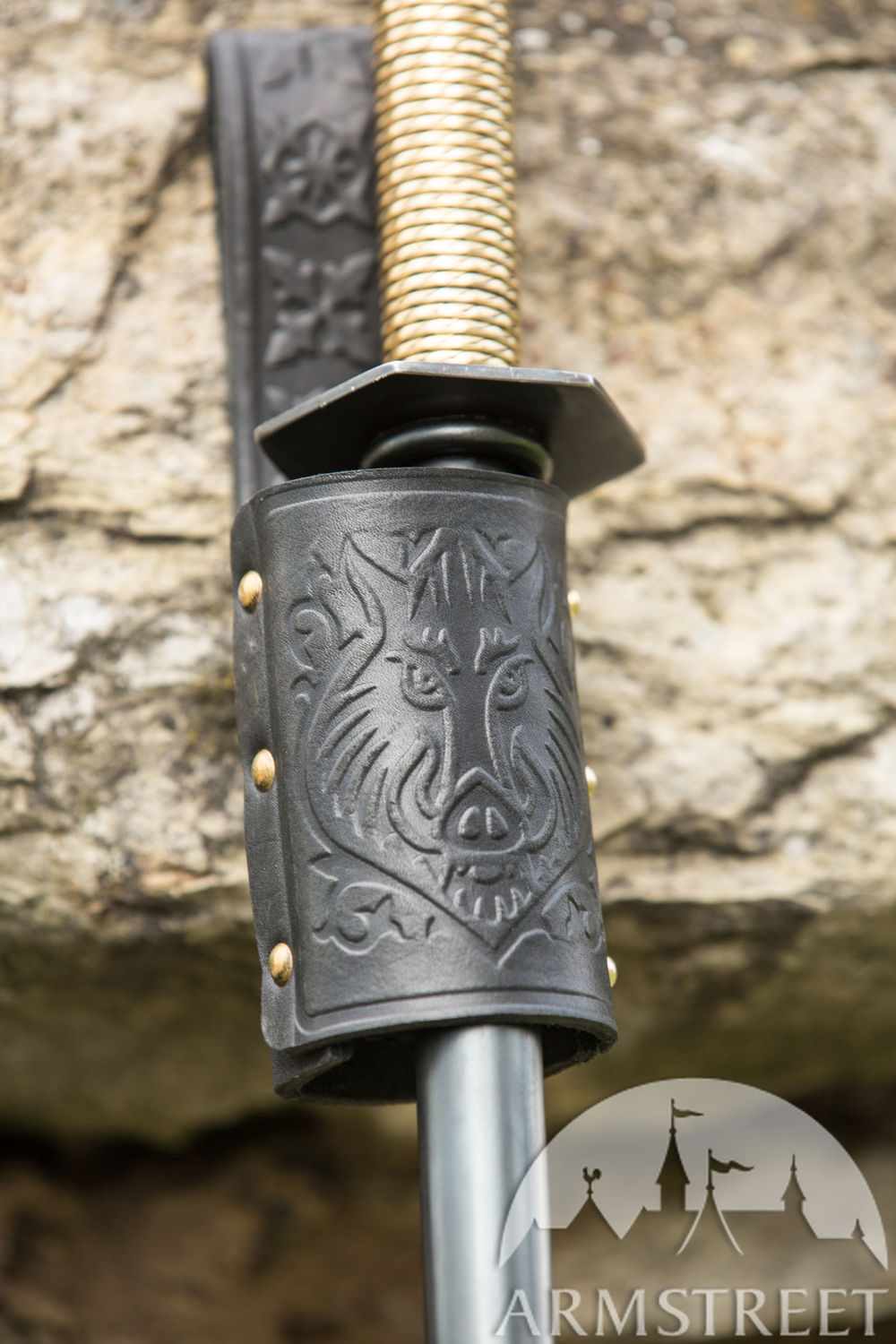 Porte-épée de ceinture en cuir gaufré « Chevalier Rebelle »
