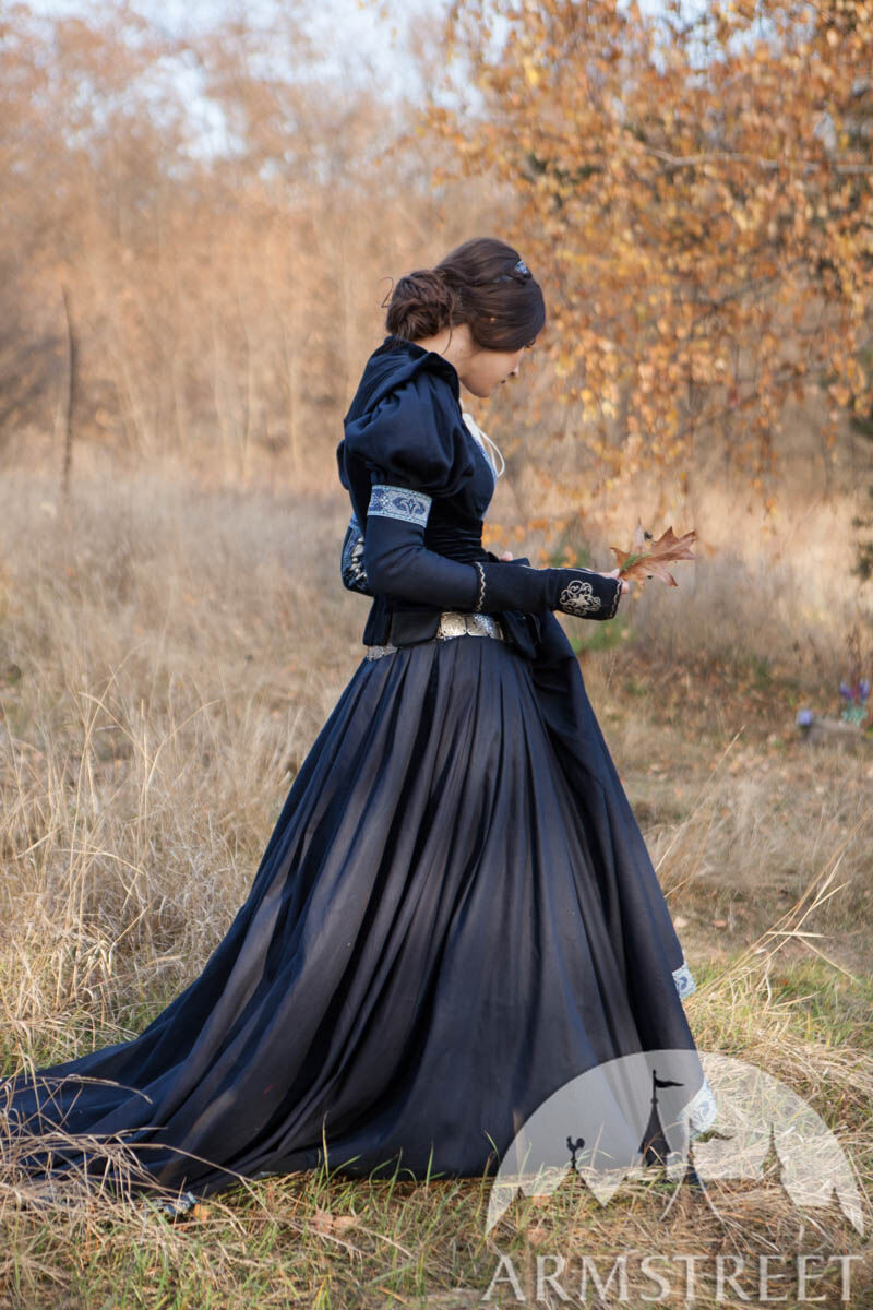 Robe en coton et corsage médiéval Costume médiéval "Princesse Exilée"