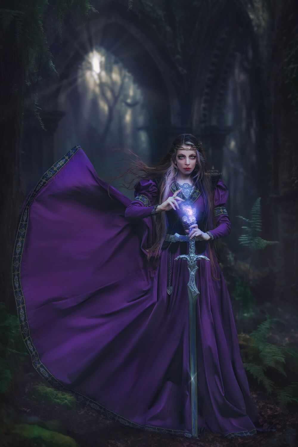 Longue robe en coton à jupe volumineuse Robe à jupe ample