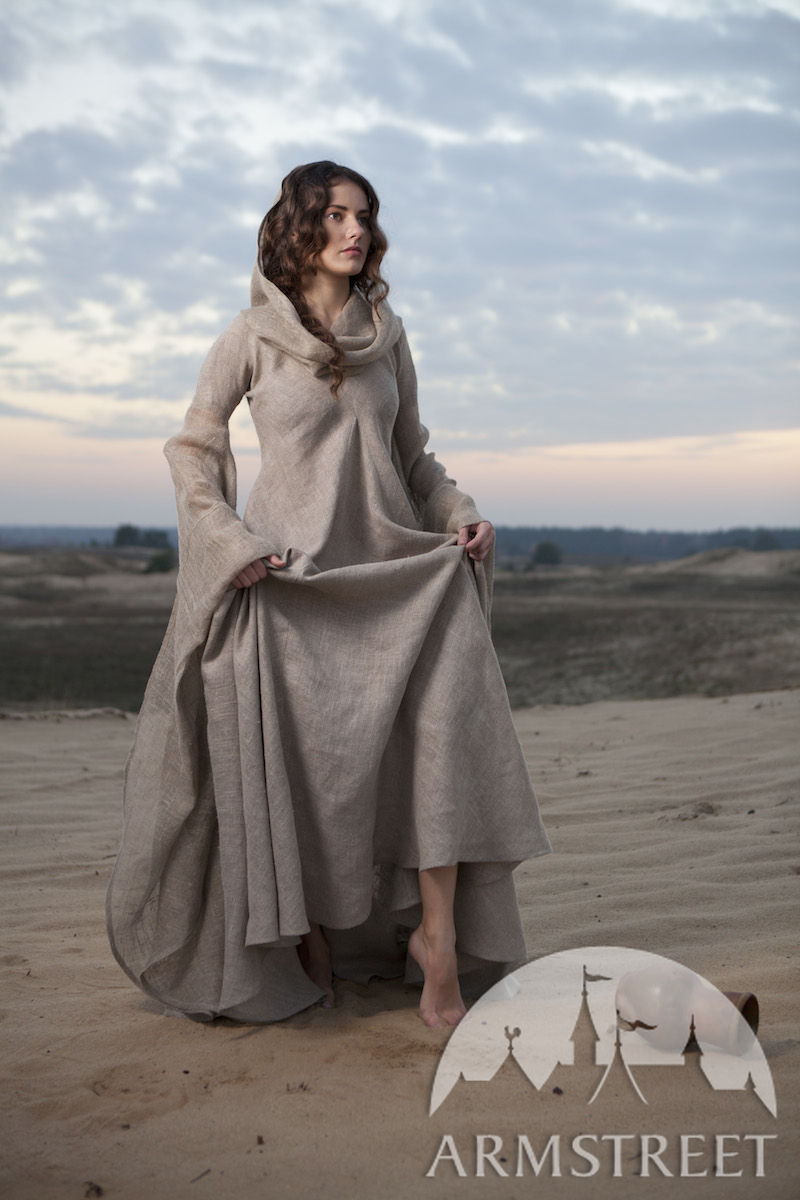 Robe en lin écru "Errante"