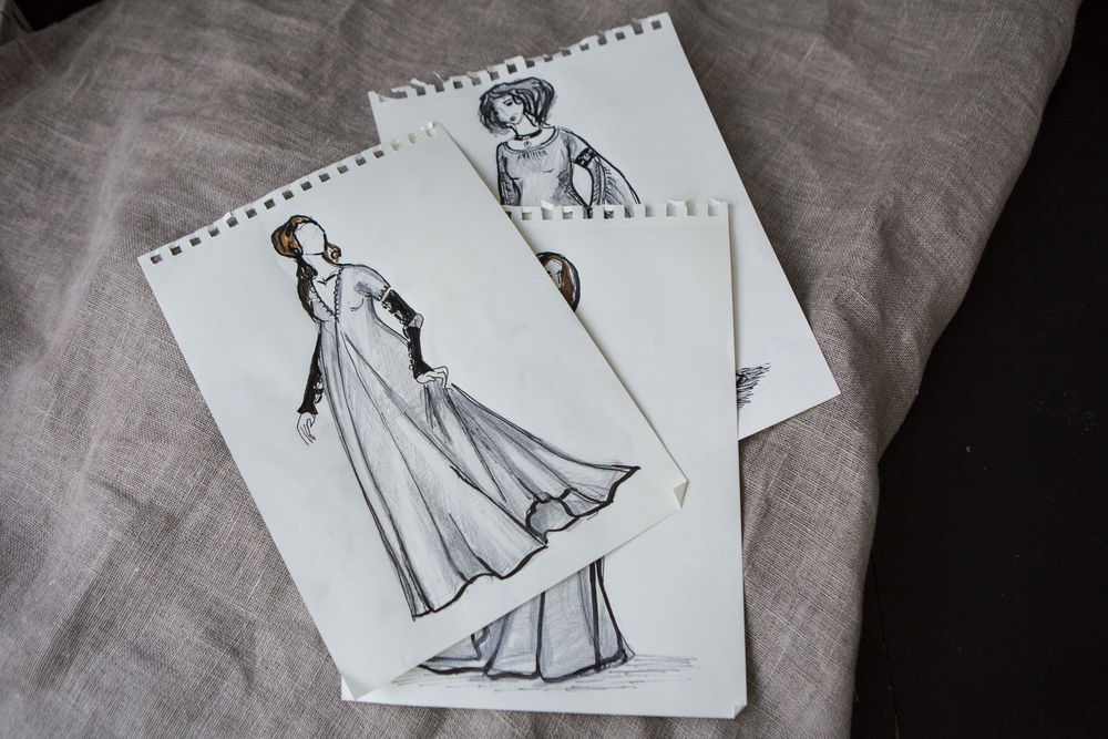 Modèles de robes en lin toile de sac